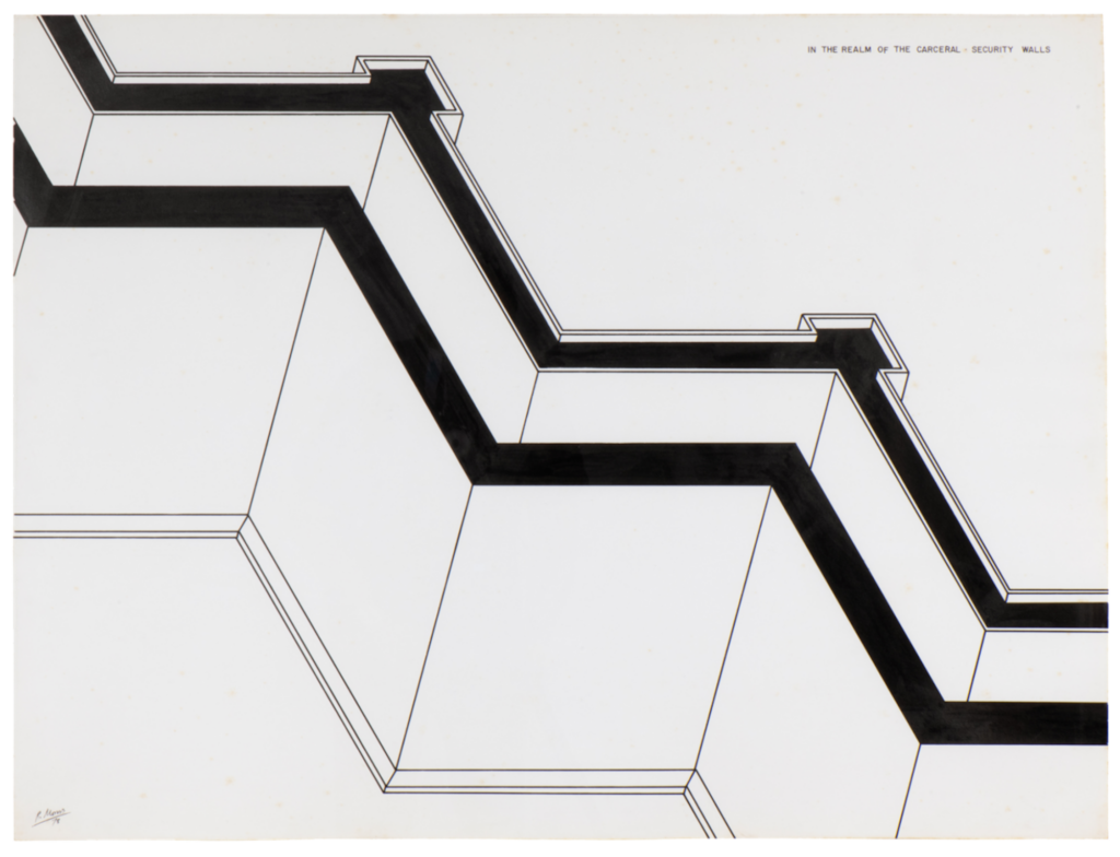 Robert Morris, In the Realm of the Carceral, incisione e acquatinta, Styria Studio, New York,1978/79: coll. privata, Milano