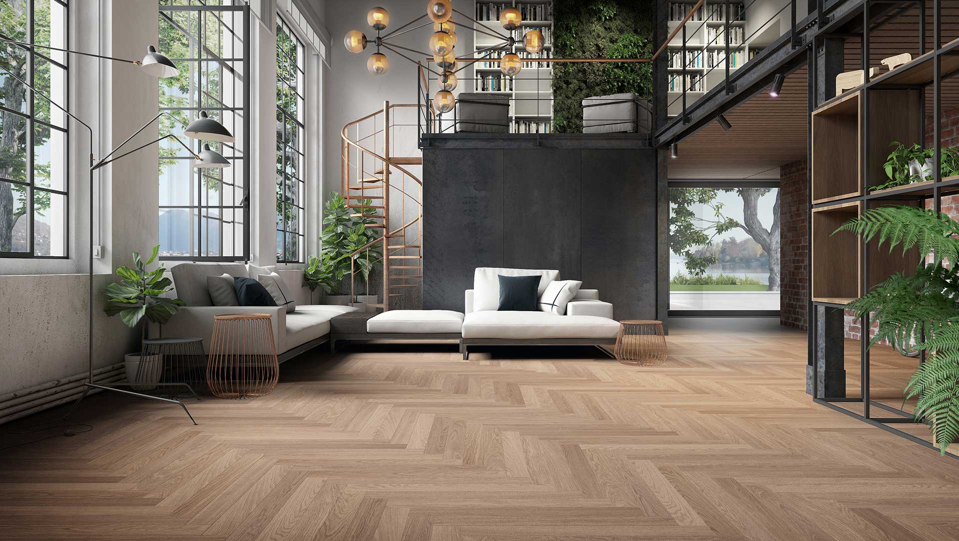 parquet rovere grigio spina italiana 