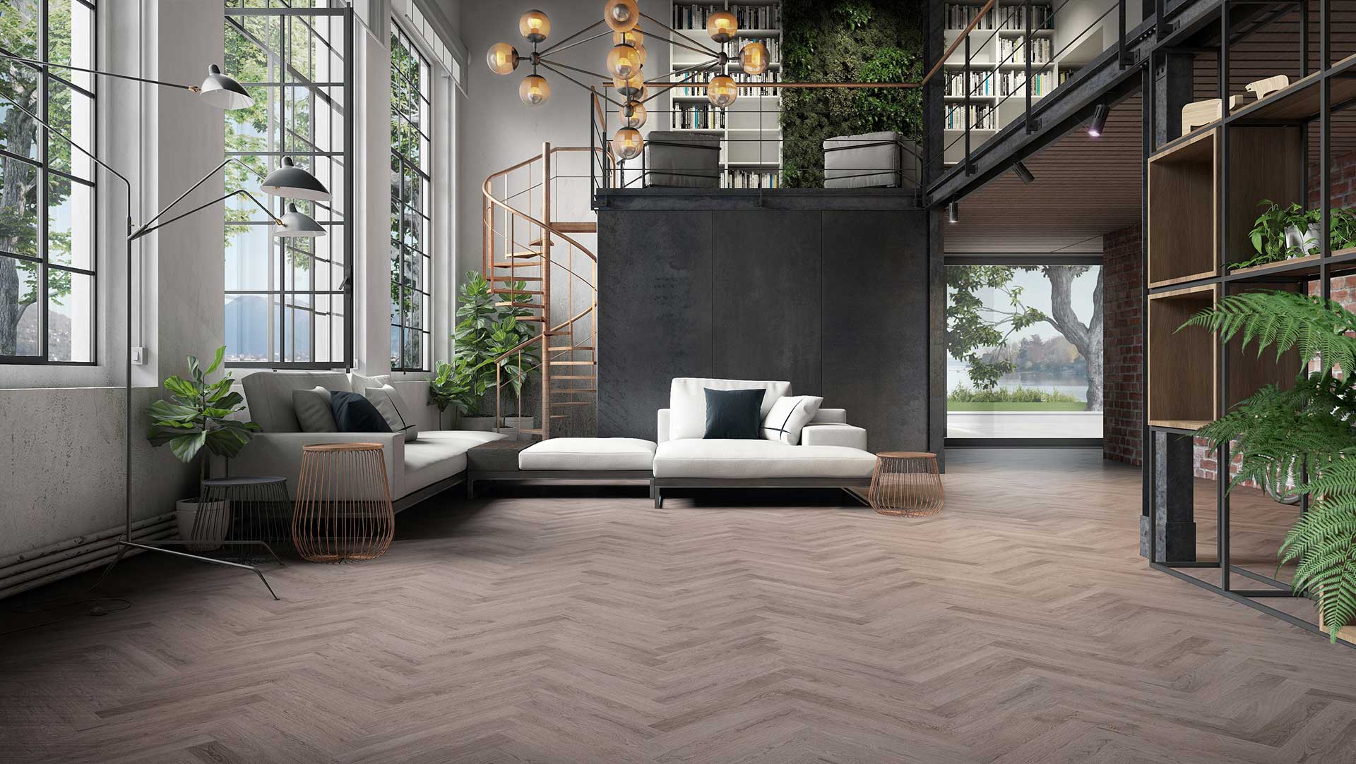 parquet rovere grigio spina 