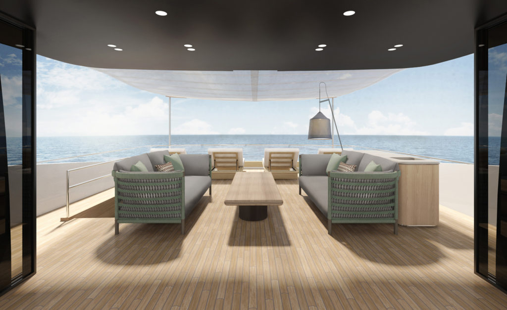 Yacht Sanlorenzo SD96 Residential Biscuit Urquiola pavimento in legno parquet