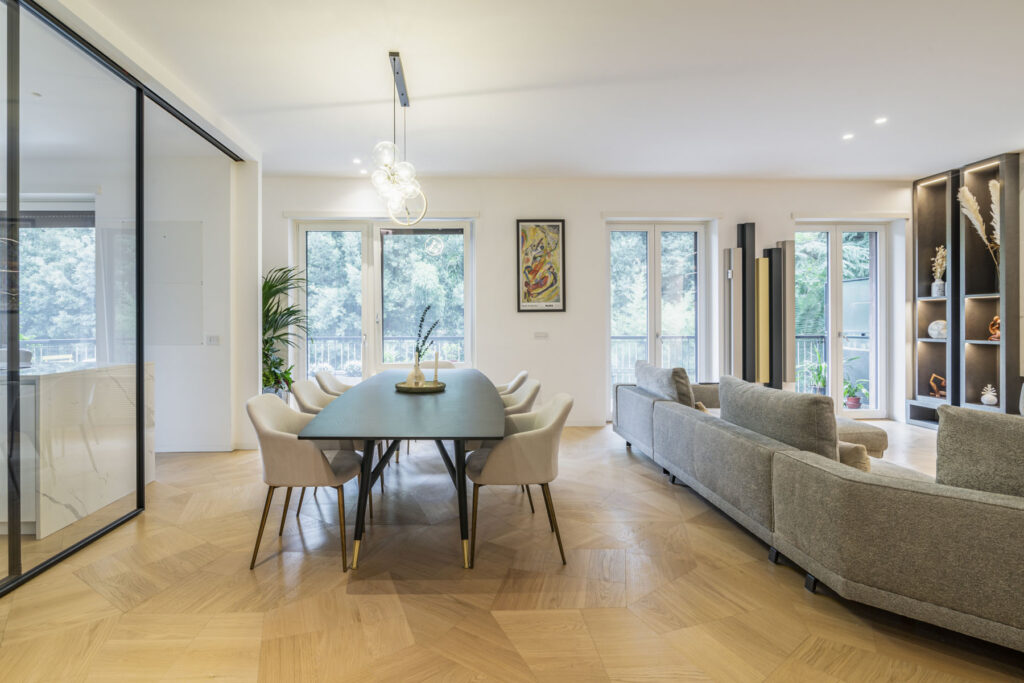 penthouse Milvio Bridge Rome wood floor oak