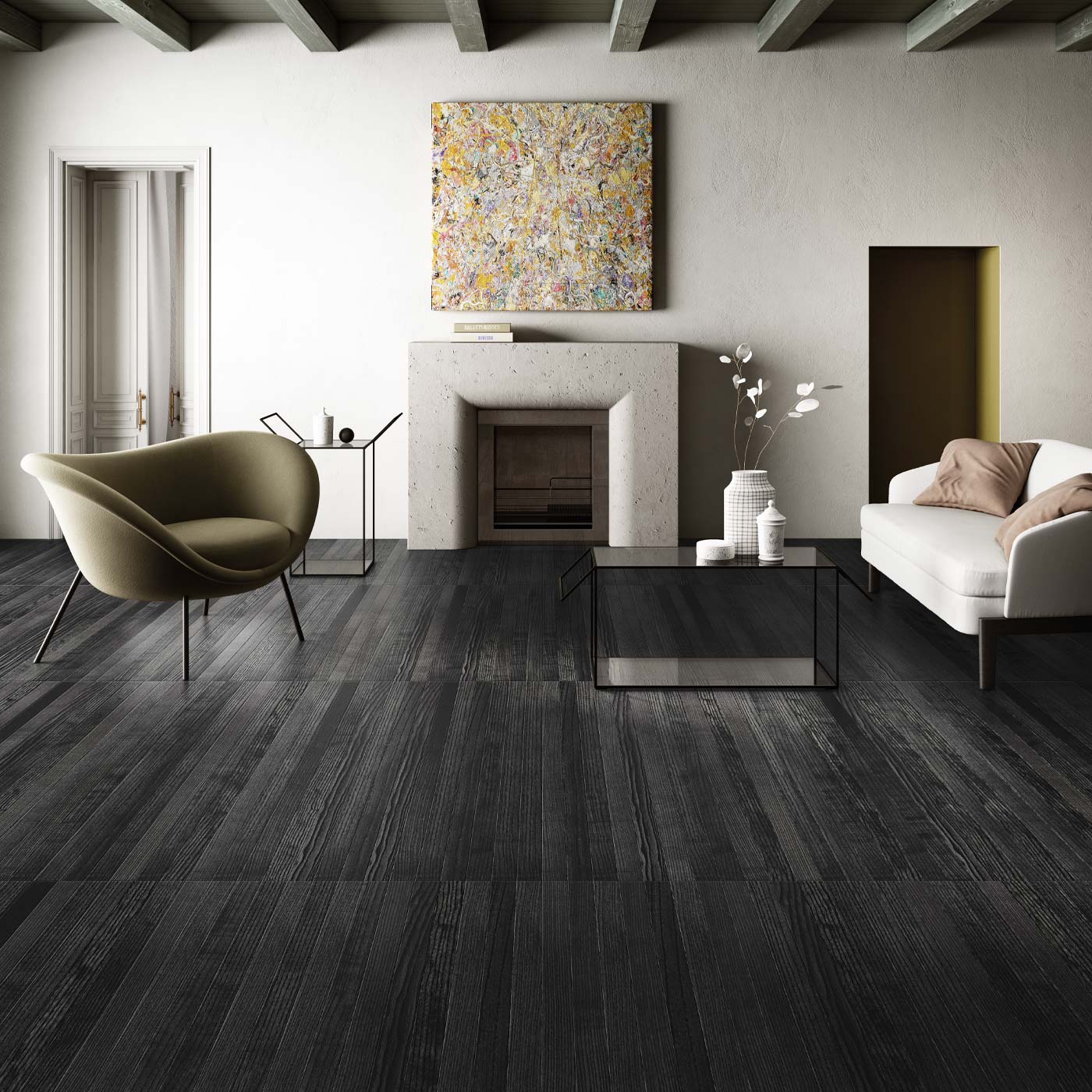 hardwood floor black