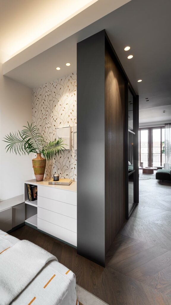 appartement avec parquet en chêne naturel dans la chambre